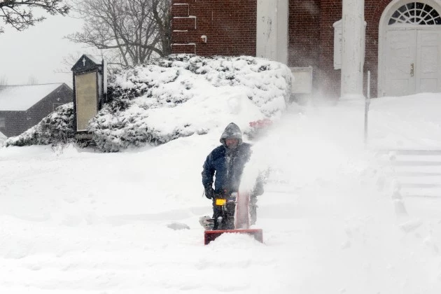 Man Using a Snowblower Man Using a Snowblower