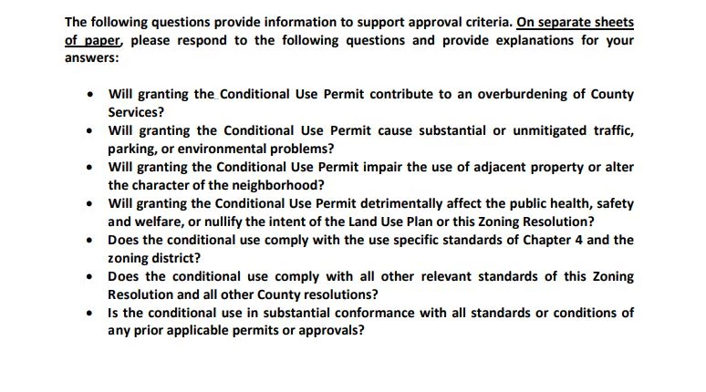 Conditional Use Permit Section