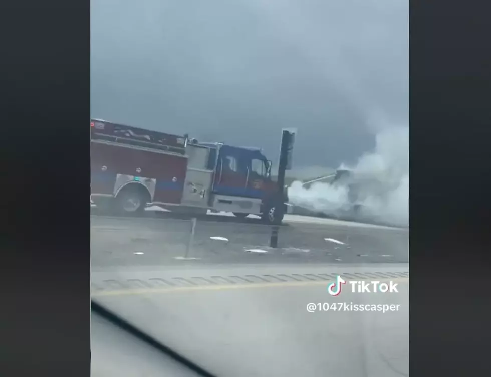 Hay Truck Catches Fire, Partially Blocks I-25 Between Douglas & Glenrock